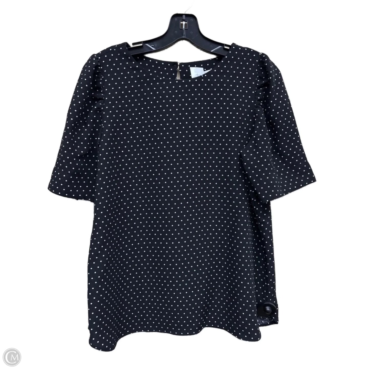 Top Short Sleeve By Loft In Polkadot Pattern, Size: Mp