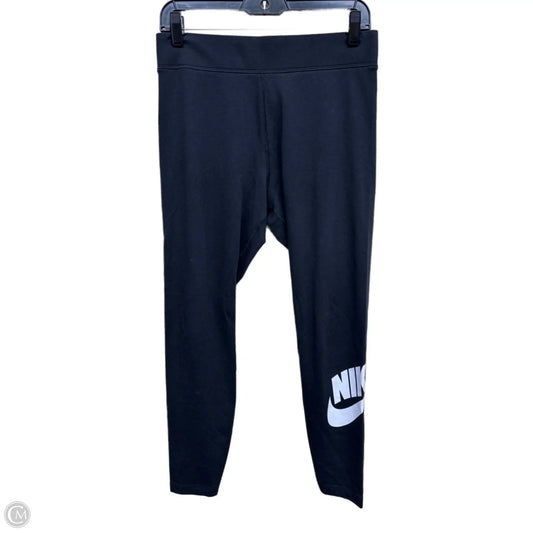 Athletic Leggings By Nike Apparel In Black & White, Size: L