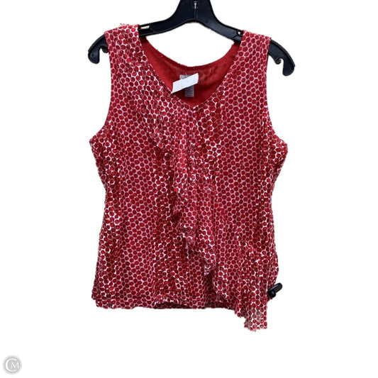 Top Sleeveless By Chicos In Red, Size: S