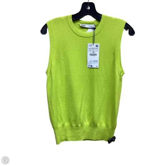 Top Sleeveless By Zara In Green, Size: L