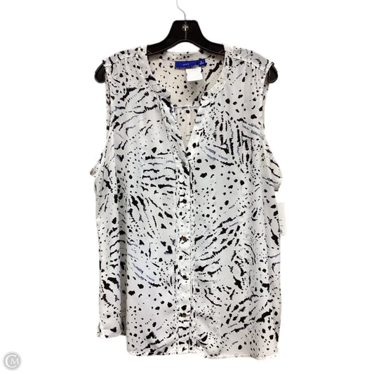 Top Sleeveless By Apt 9 In Black & White, Size: Xl
