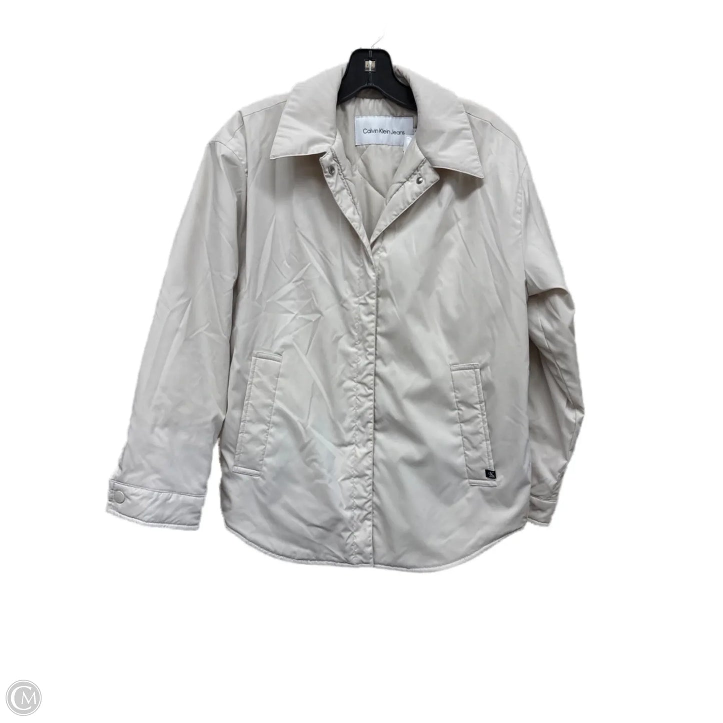 Jacket Puffer & Quilted By Calvin Klein In Beige, Size: Xs