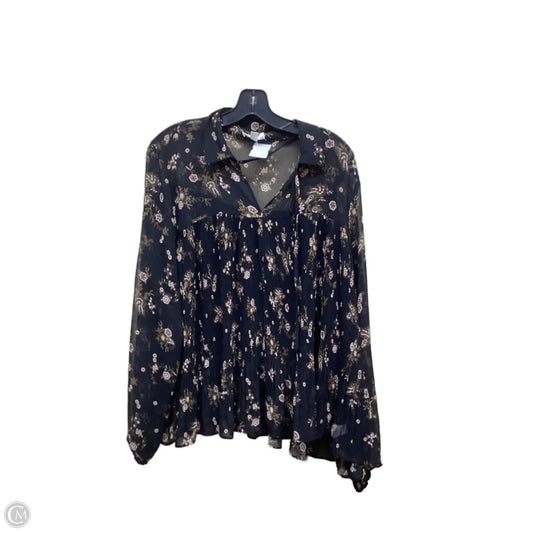 Top Long Sleeve By Lc Lauren Conrad In Floral Print, Size: Xl
