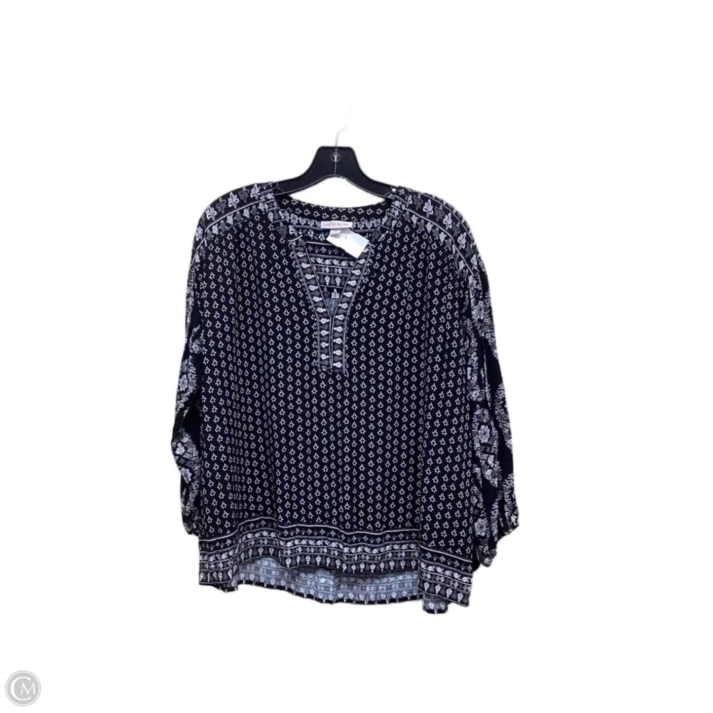Top Long Sleeve By Knox Rose In Floral Print, Size: L