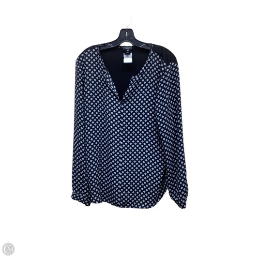 Top Long Sleeve By Ann Taylor In Black & White, Size: L