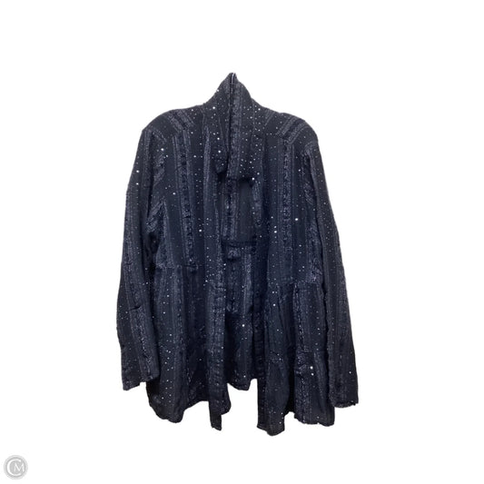 Top Long Sleeve By Clothes Mentor In Black & Silver