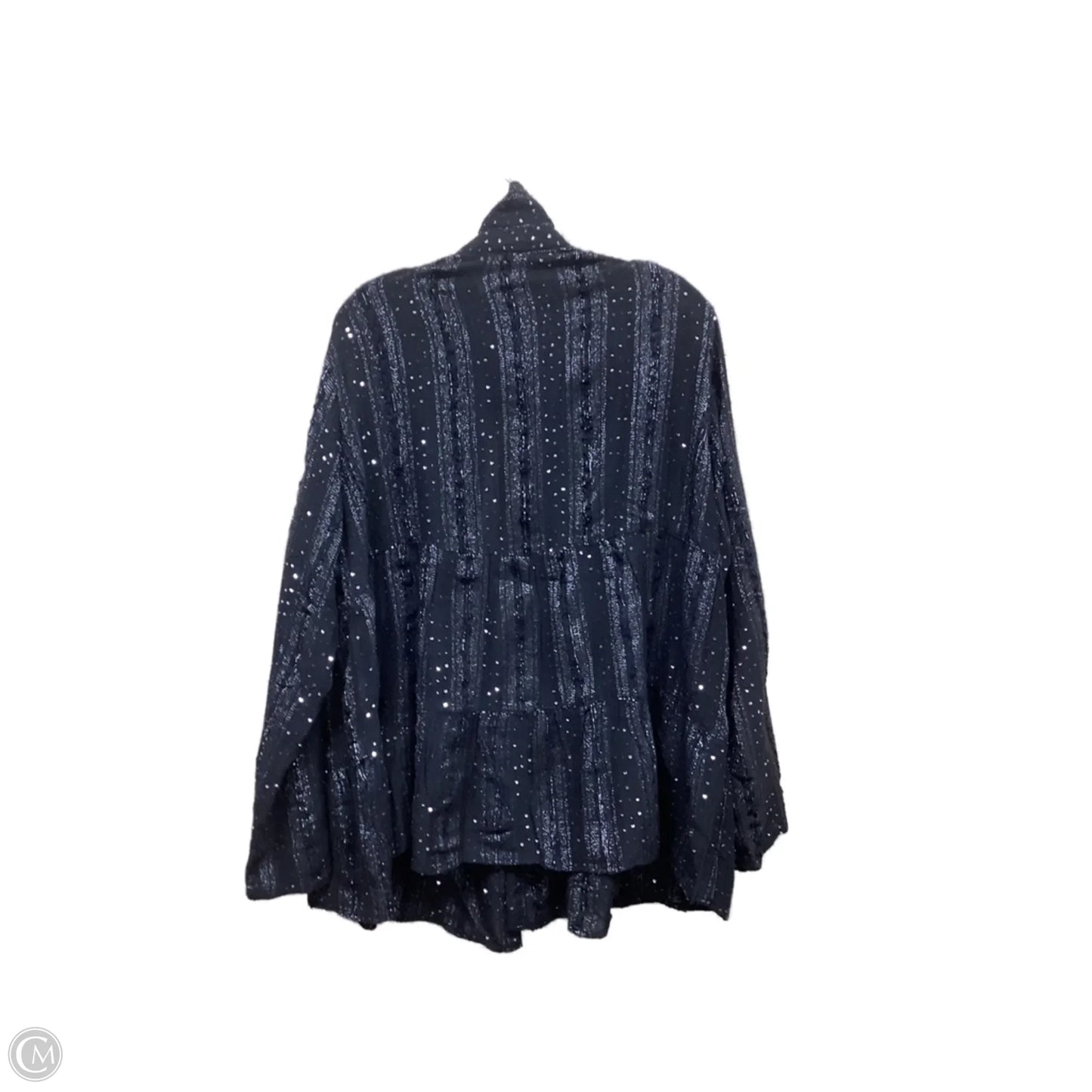 Top Long Sleeve By Clothes Mentor In Black & Silver