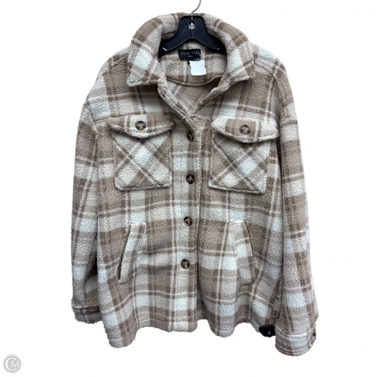 Jacket Faux Fur & Sherpa By Love Tree In Checkered Pattern, Size: S