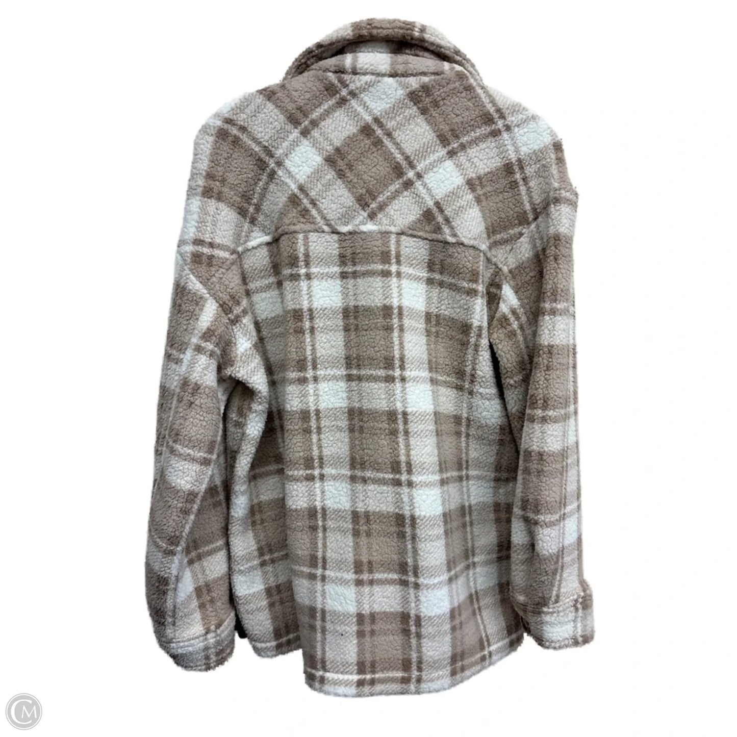 Jacket Faux Fur & Sherpa By Love Tree In Checkered Pattern, Size: S