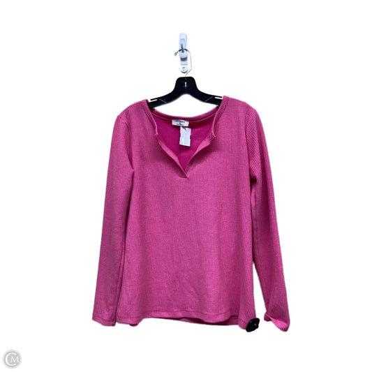 Top Long Sleeve By Zenana Outfitters In Pink, Size: M