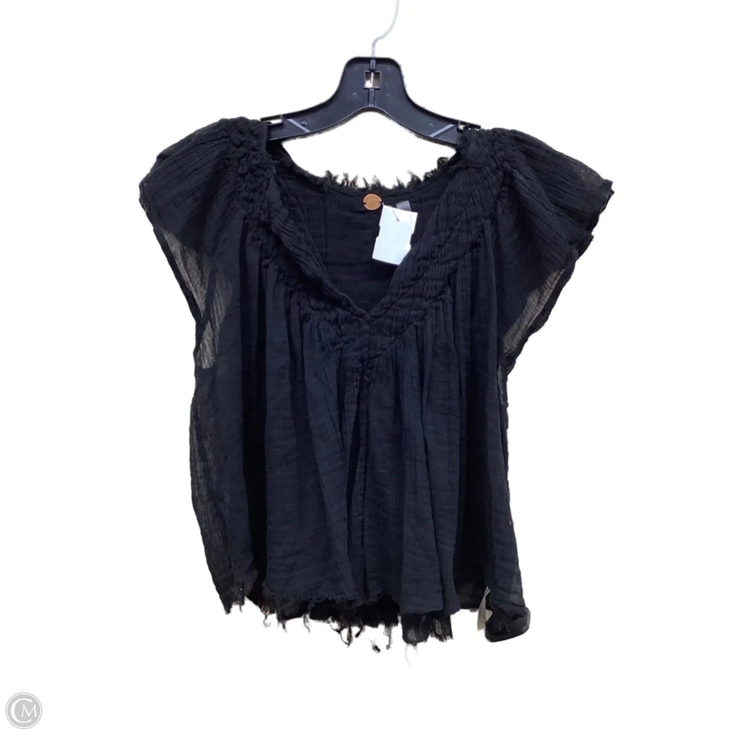 Top Short Sleeve By Free People In Black, Size: Xs