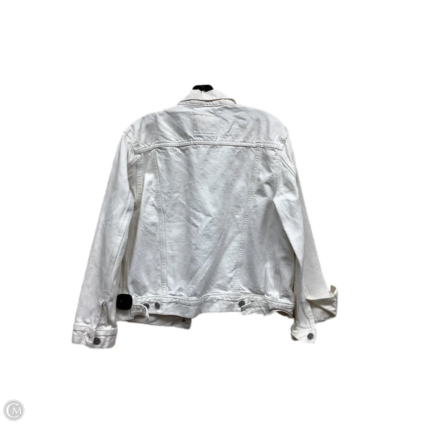 Jacket Denim By Levis In White Denim, Size: S
