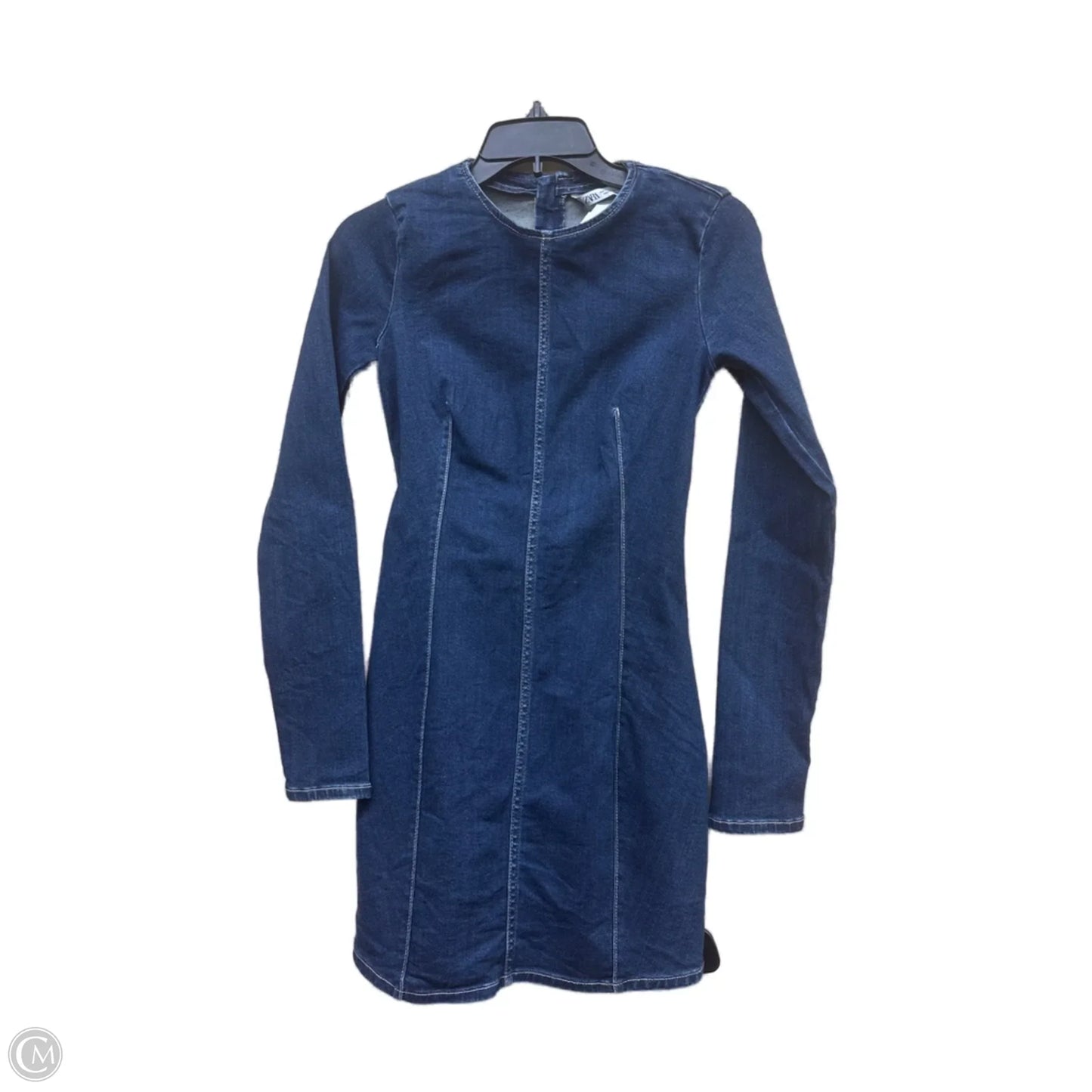 Dress Casual Short By Zara In Blue Denim, Size: Xs