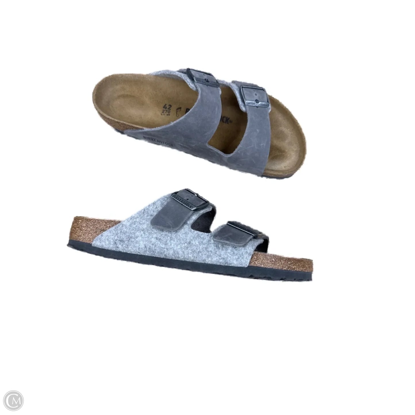 Sandals Flats By Birkenstock In Grey, Size: 11