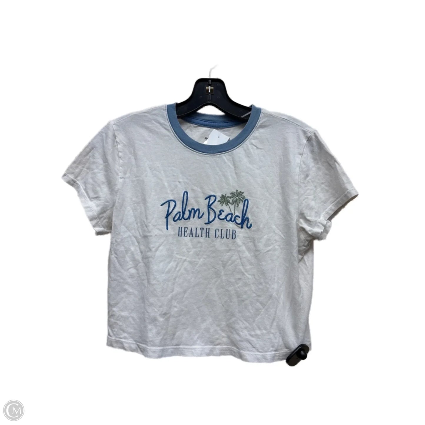 Top Short Sleeve By Abercrombie And Fitch In Blue & White, Size: L