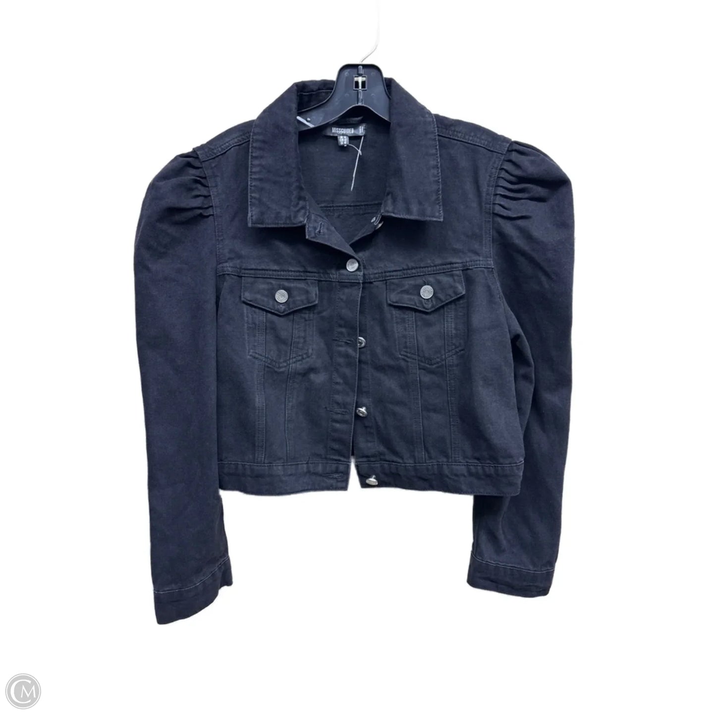 Jacket Denim By Missguided In Black Denim, Size: 10