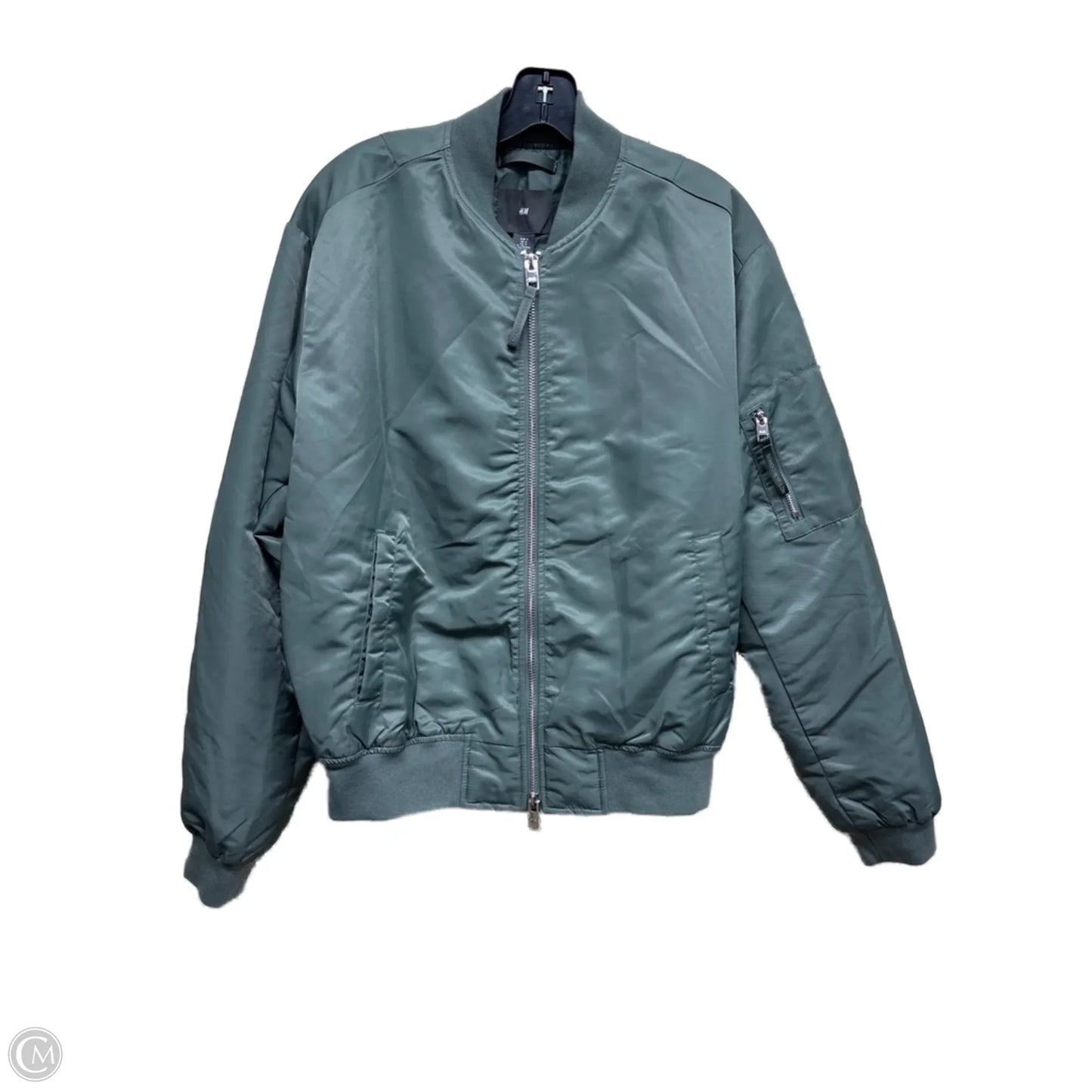 Jacket Windbreaker By H&m In Green, Size: S