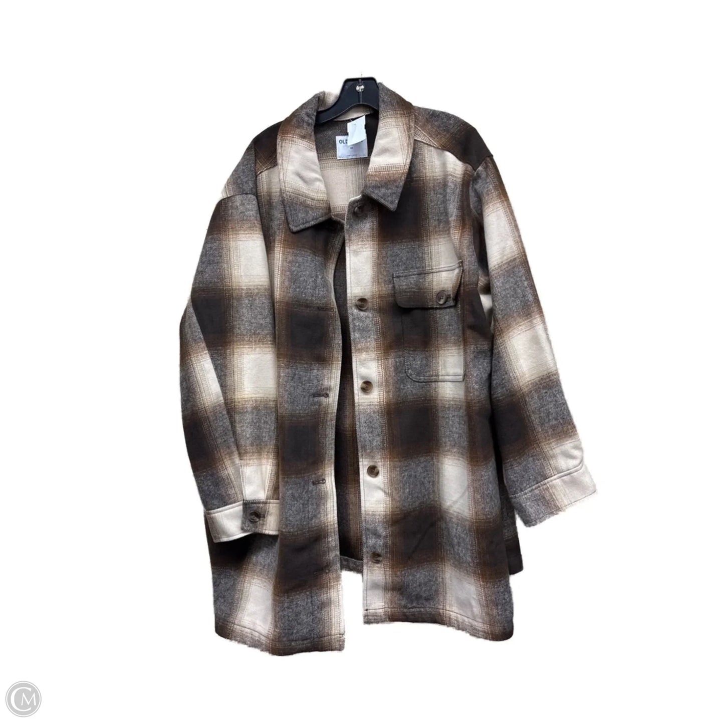 Jacket Shirt By Old Navy In Brown, Size: 3x