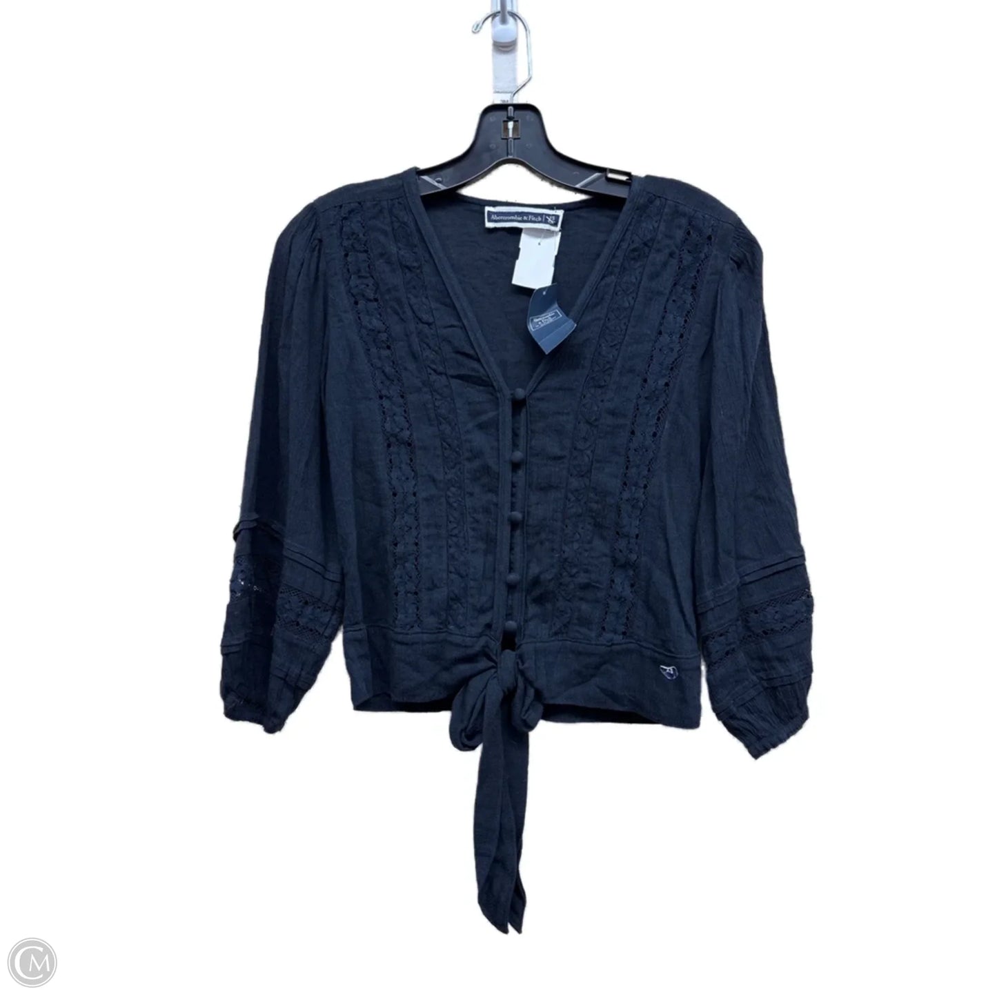 Top Long Sleeve By Abercrombie And Fitch In Black, Size: Xs