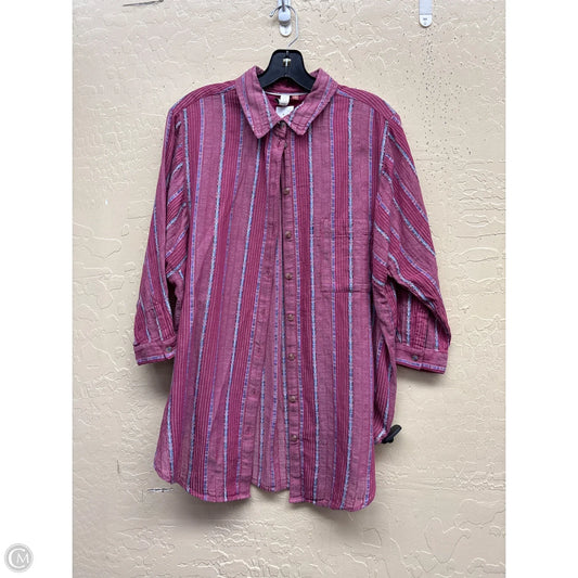 Top Long Sleeve By Pilcro In Pink, Size: Mp