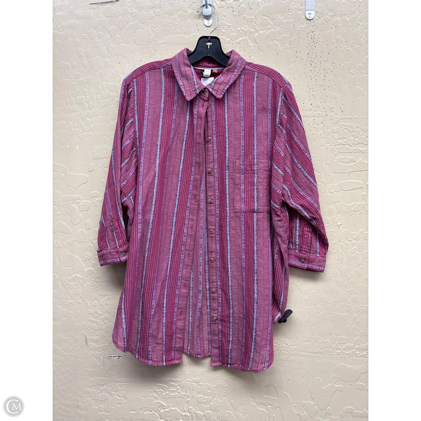 Top Long Sleeve By Pilcro In Pink, Size: Mp