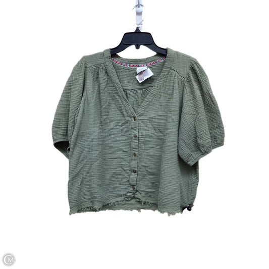 Top Short Sleeve By Knox Rose In Green, Size: L