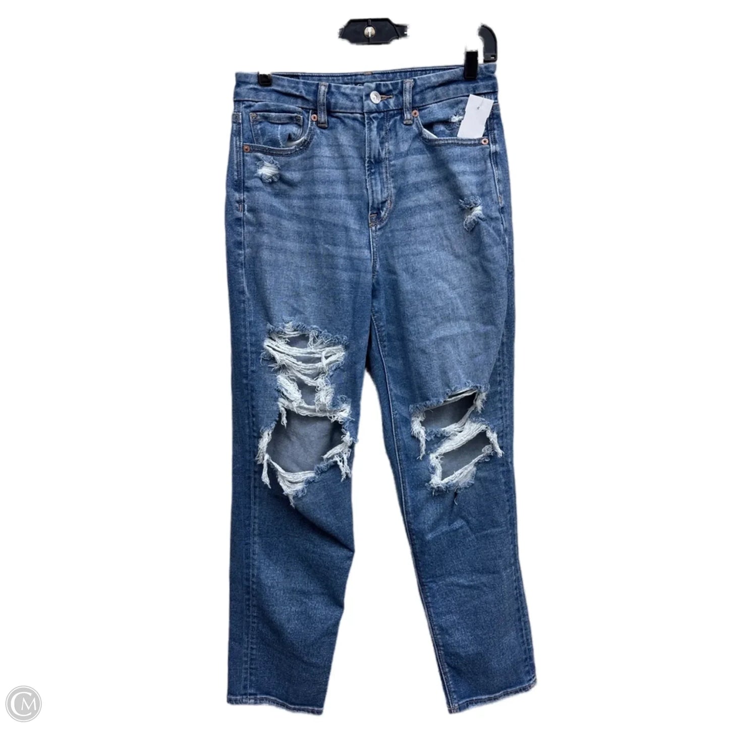 Jeans Straight By American Eagle In Blue Denim, Size: 6