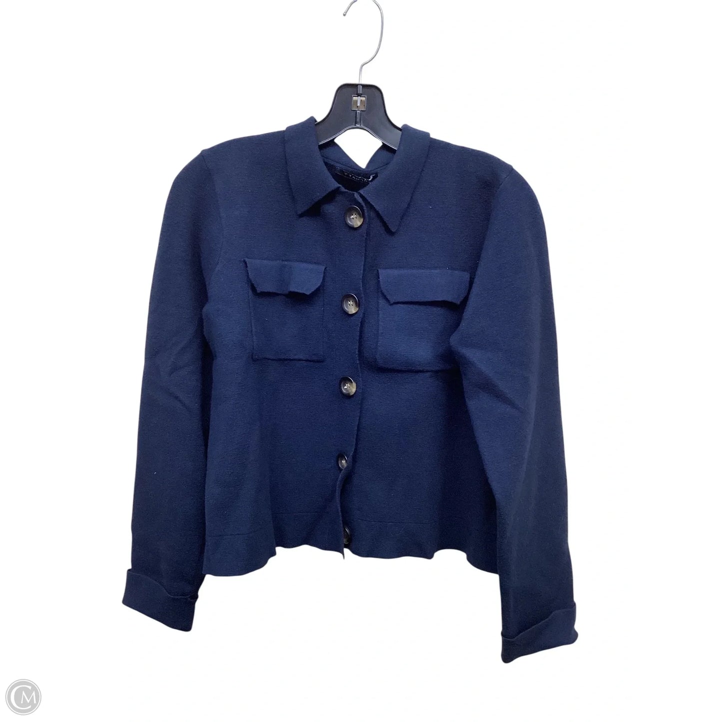 Sweater Cardigan By Tahari By Arthur Levine In Blue, Size: M