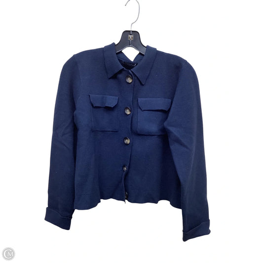 Sweater Cardigan By Tahari By Arthur Levine In Blue, Size: M