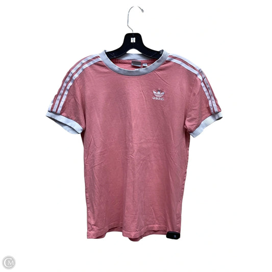 Athletic Top Short Sleeve By Adidas In Pink, Size: Xs