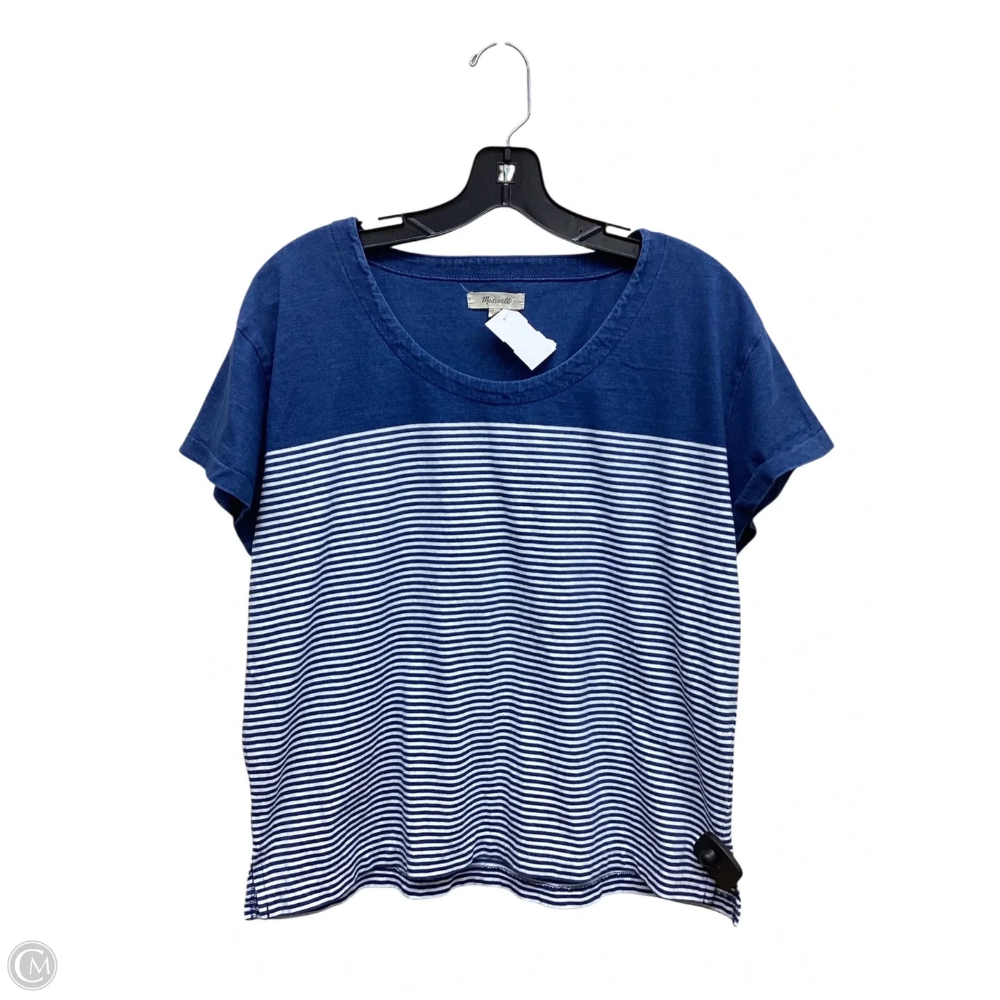 Top Short Sleeve By Madewell In Striped Pattern, Size: S