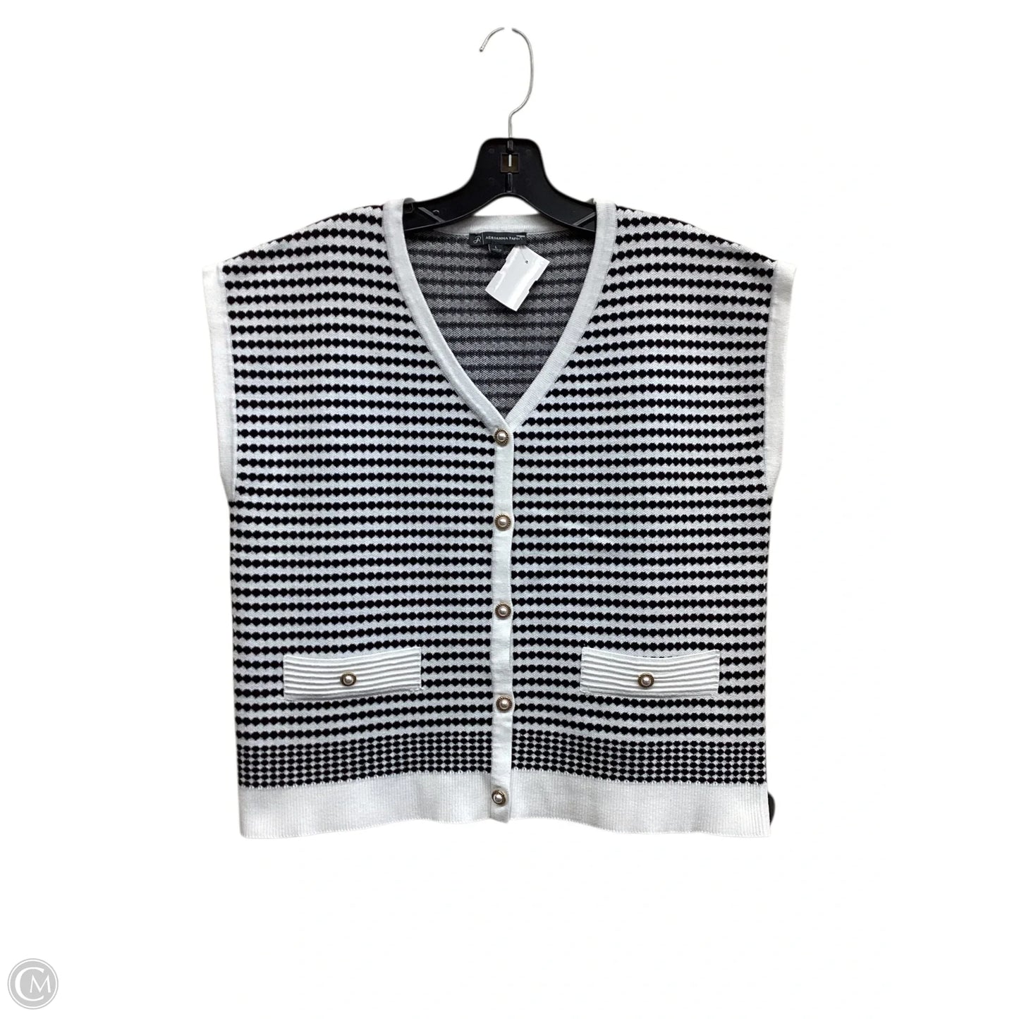 Top Sleeveless By Adrianna Papell In Striped Pattern, Size: L