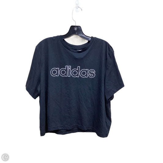 Athletic Top Short Sleeve By Adidas In Black, Size: Xl