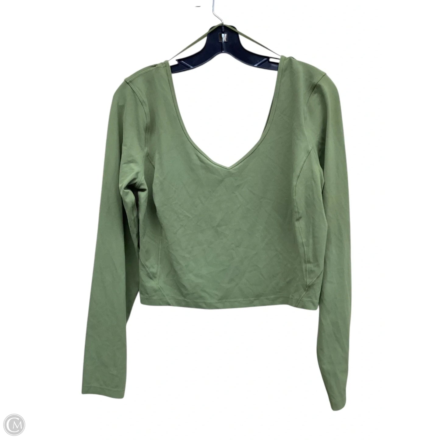 Athletic Top Long Sleeve Collar By Lululemon In Green, Size: 12