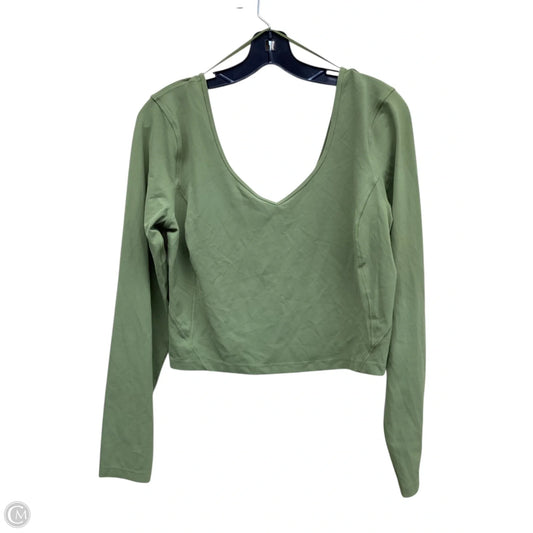 Athletic Top Long Sleeve Collar By Lululemon In Green, Size: 12