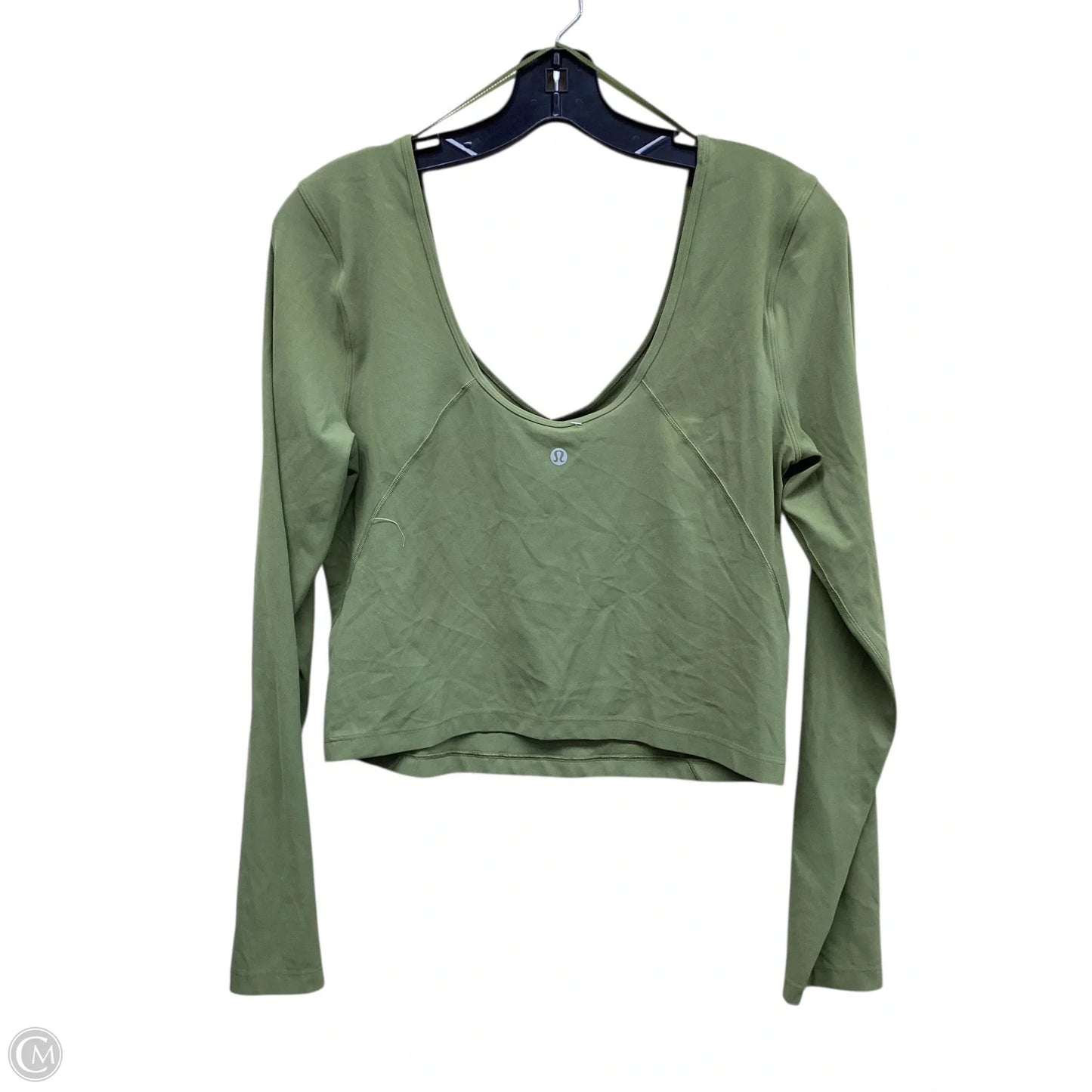 Athletic Top Long Sleeve Collar By Lululemon In Green, Size: 12