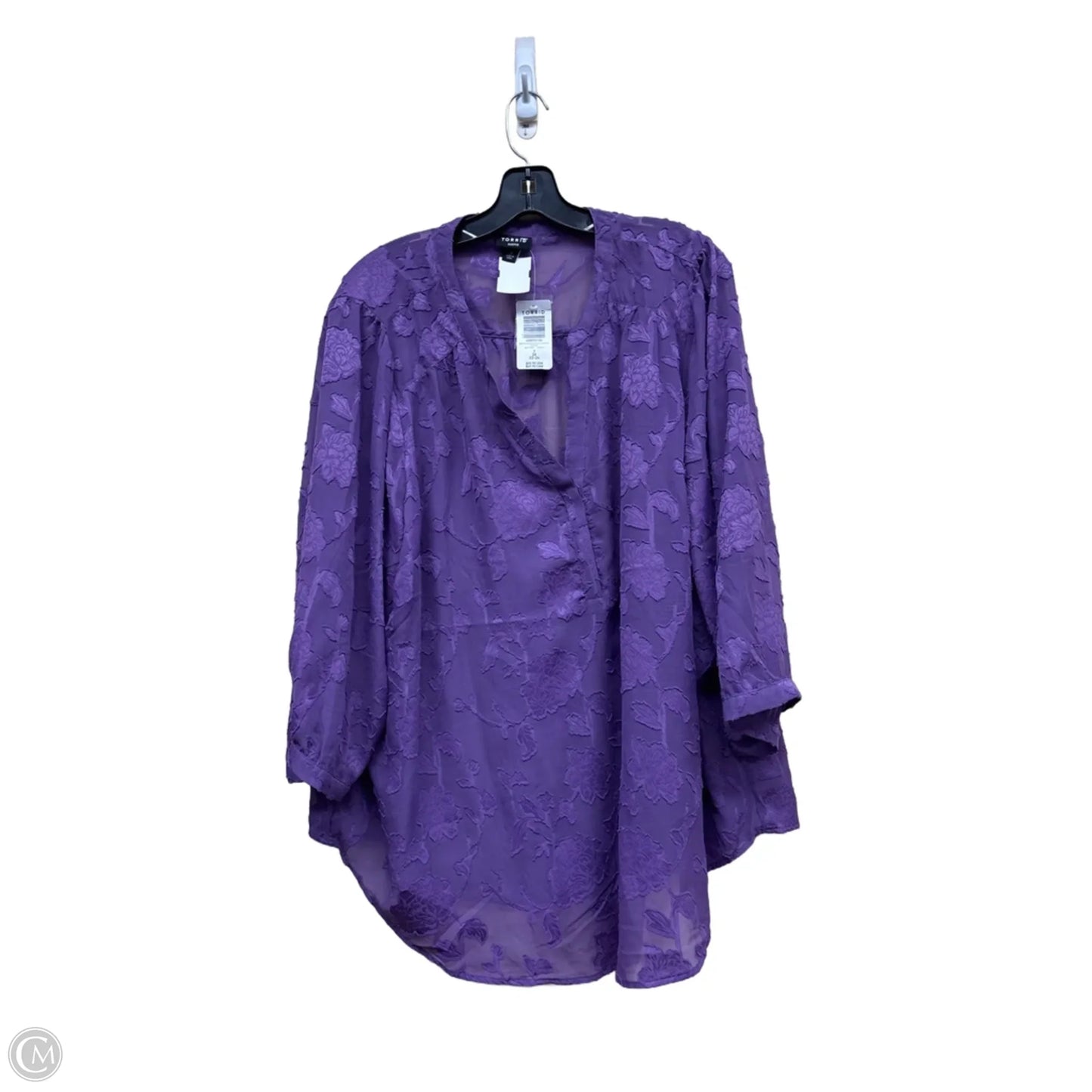 Top Long Sleeve By Torrid In Purple, Size: 3x