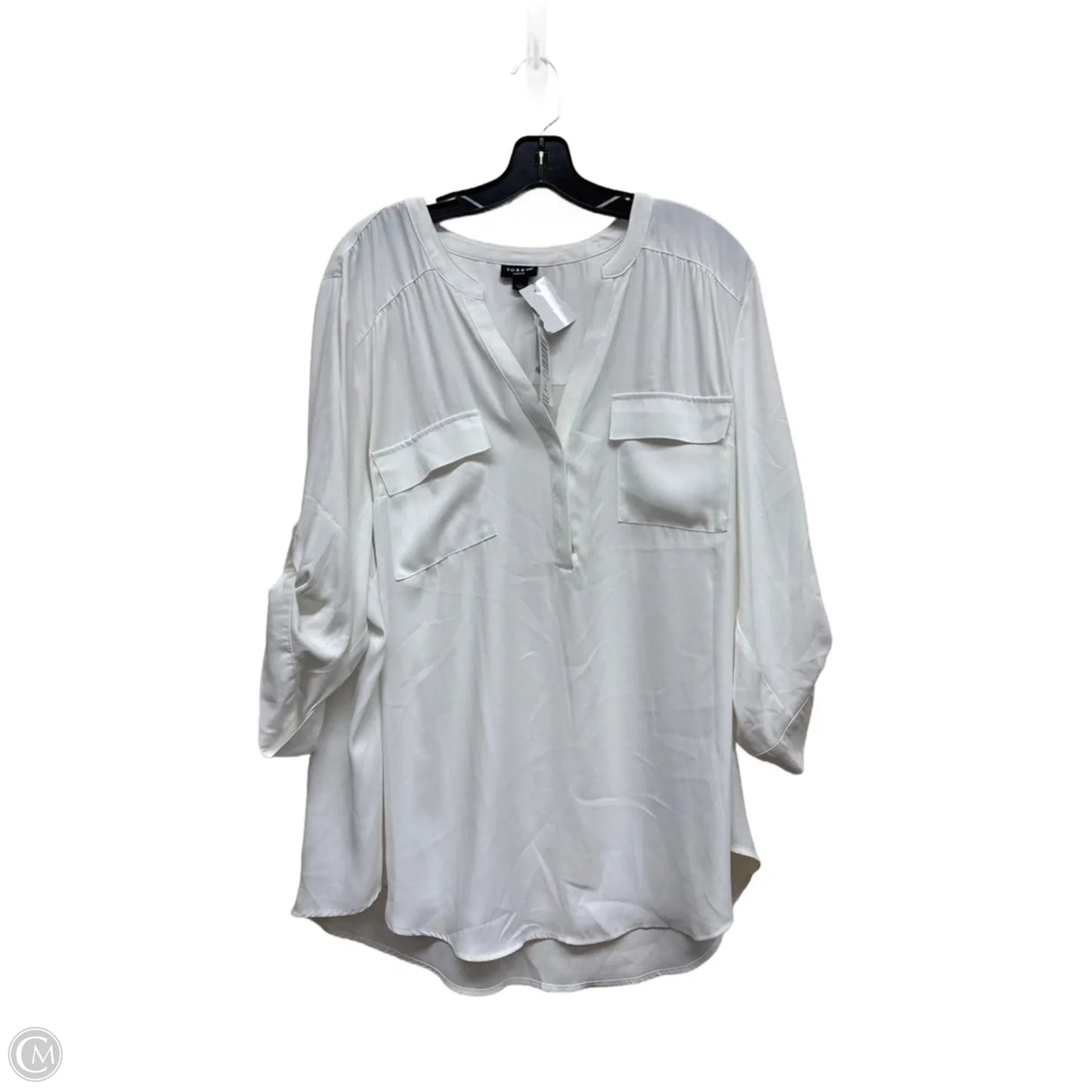 Top 3/4 Sleeve By Torrid In White, Size: 3x