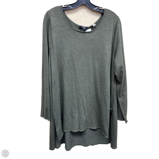 Top Long Sleeve By Tahari By Arthur Levine In Green, Size: 1x