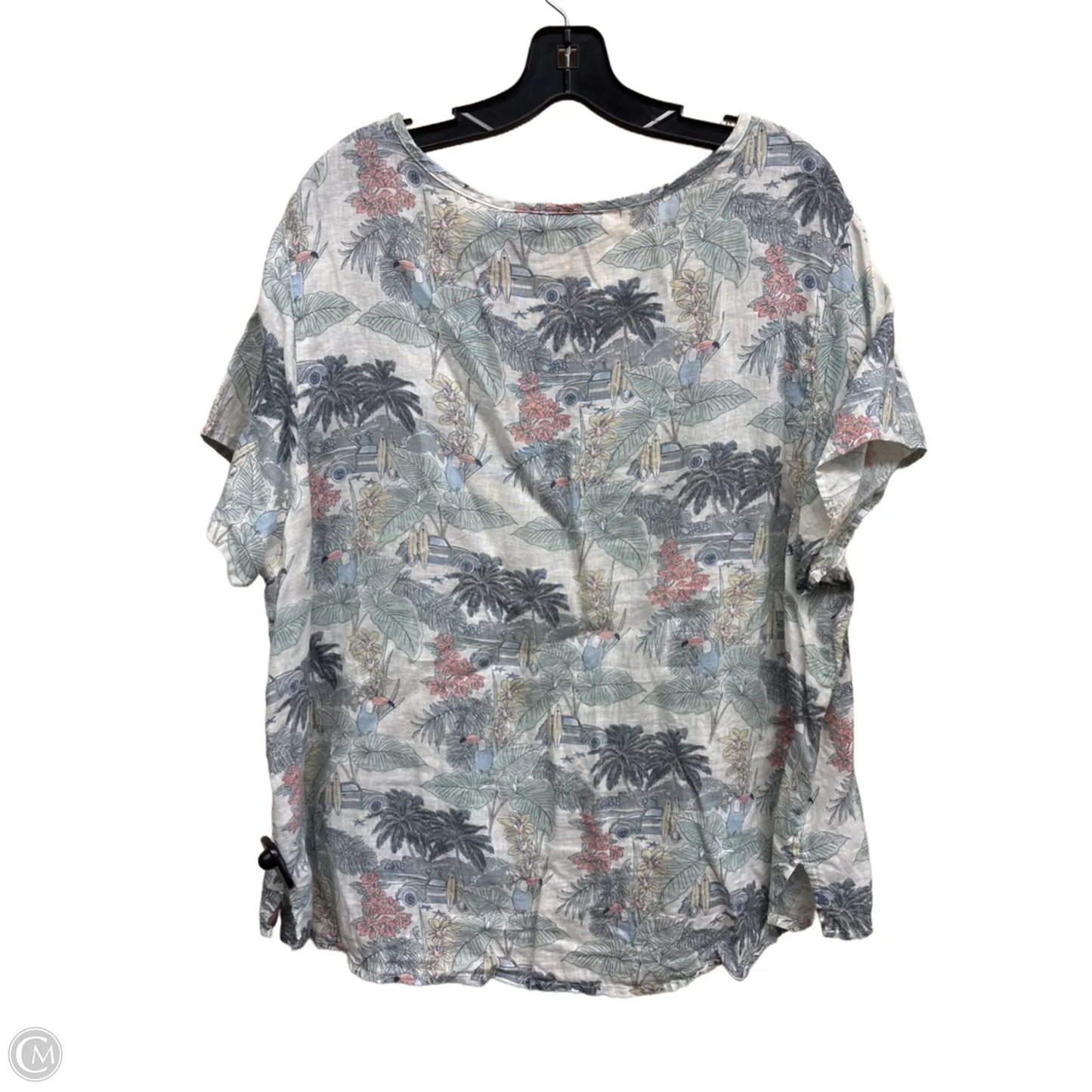 Top Short Sleeve By Tahari By Arthur Levine In Multi-colored, Size: 2x