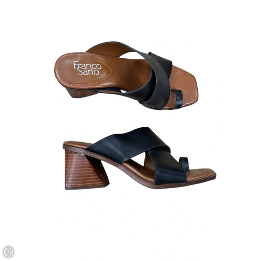Sandals Heels Block By Franco Sarto In Black, Size: 7.5