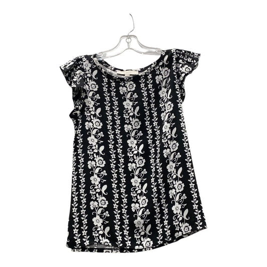 Top Sleeveless By Loft In Black & White, Size:Xsp