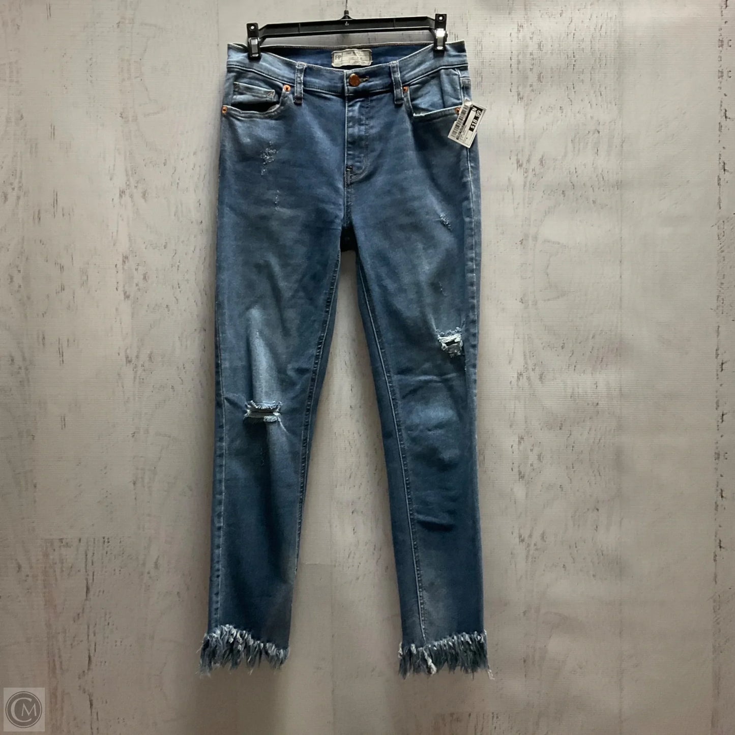 Jeans Cropped By Free People In Blue Denim, Size: 4