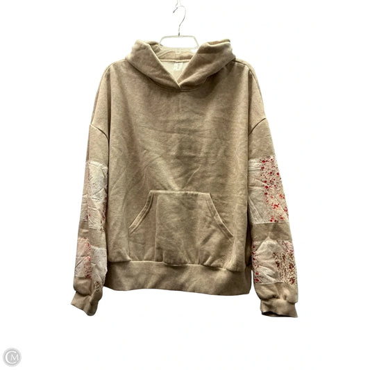 Sweatshirt Hoodie By As Revival In Tan, Size: Xxl
