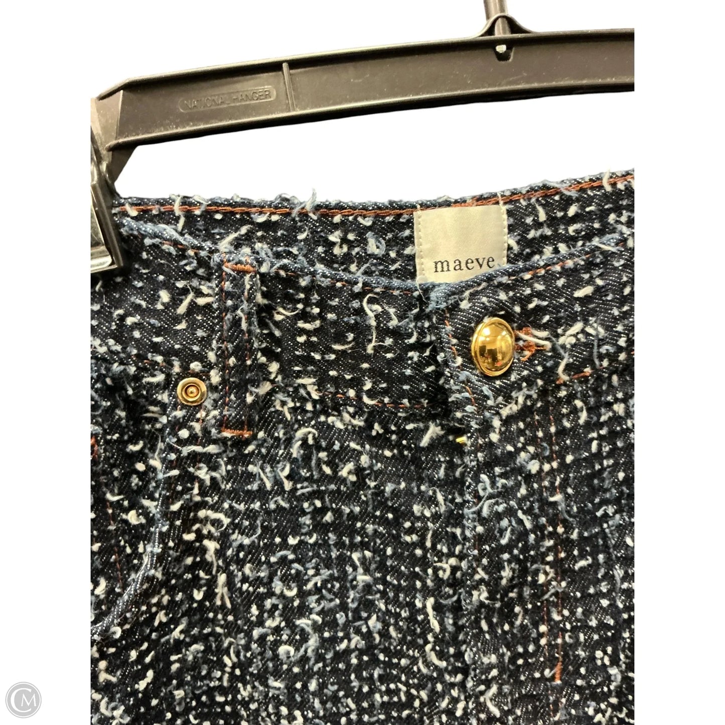 Jeans Wide Leg By Maeve In Blue Red & White, Size: 8