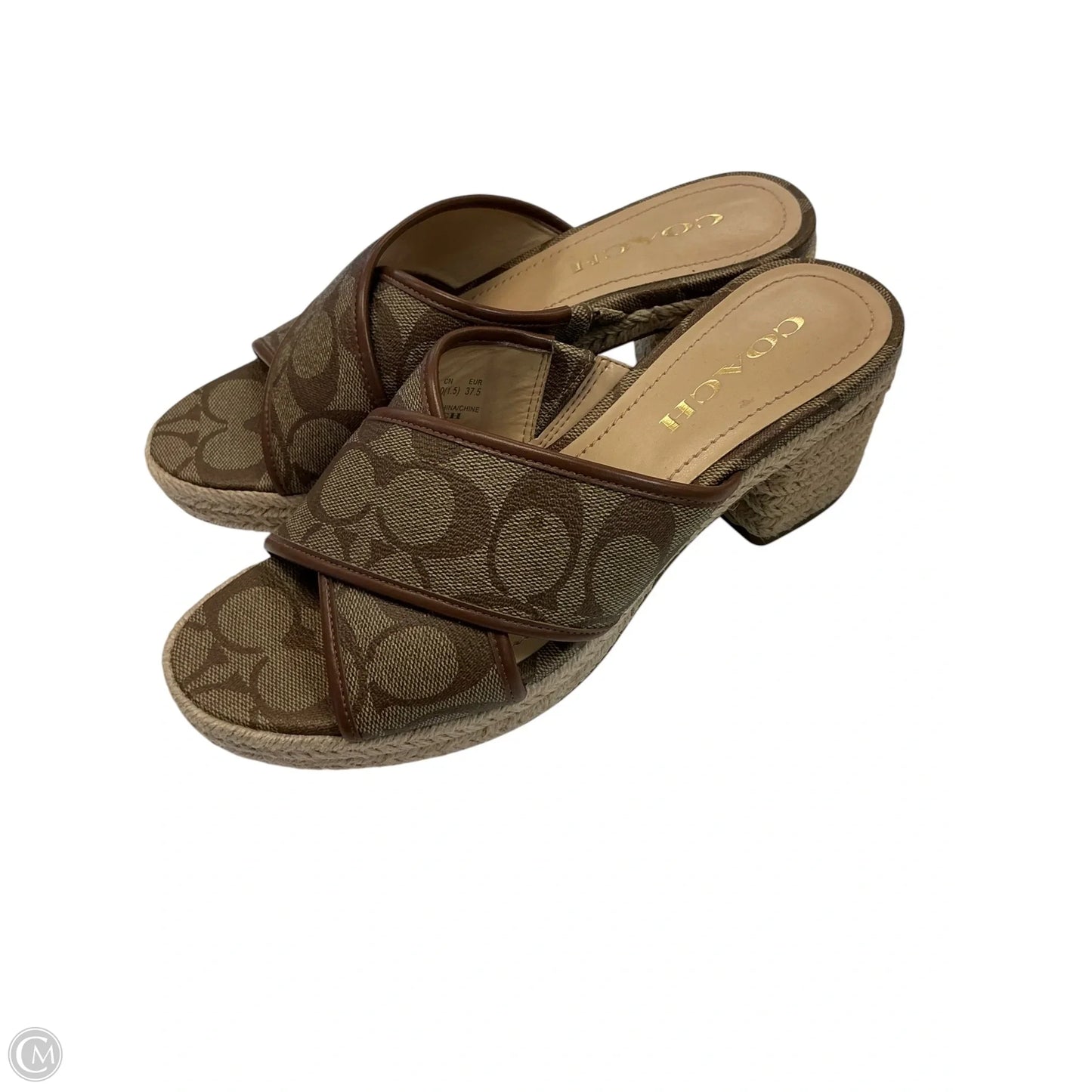 Sandals Designer By Coach In Brown, Size: 7