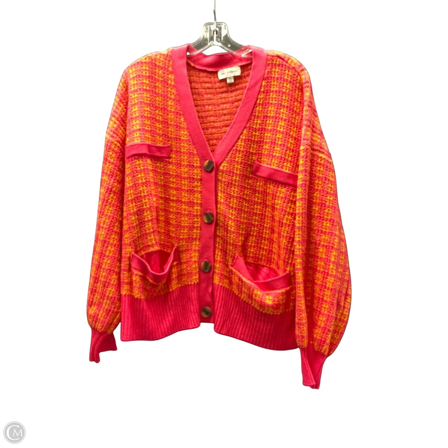 Cardigan By Free Assembly In Pink & Yellow, Size: Xxl