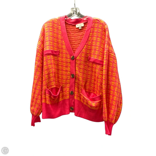 Cardigan By Free Assembly In Pink & Yellow, Size: Xxl