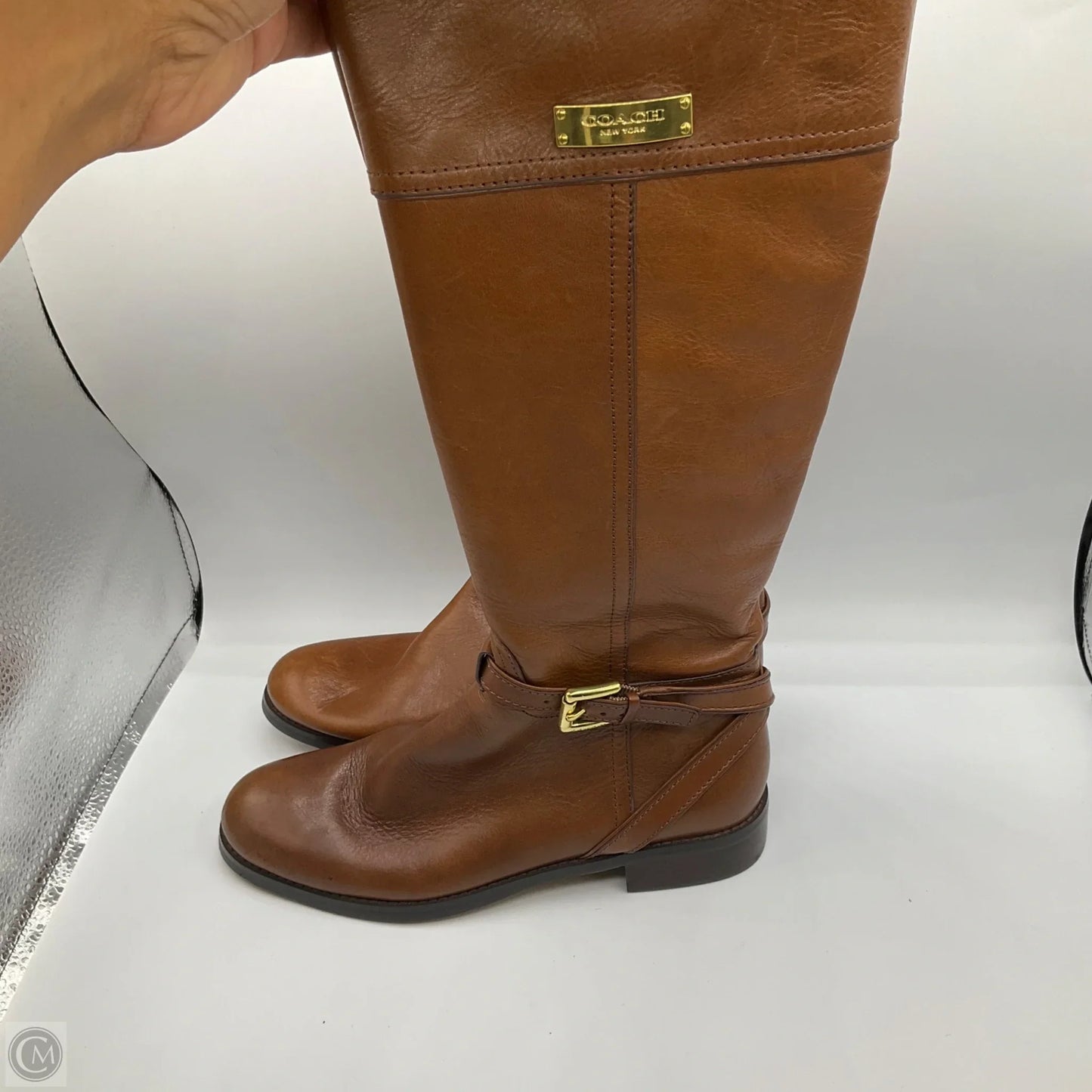 Boots Knee Flats By Coach In Brown, Size: 5