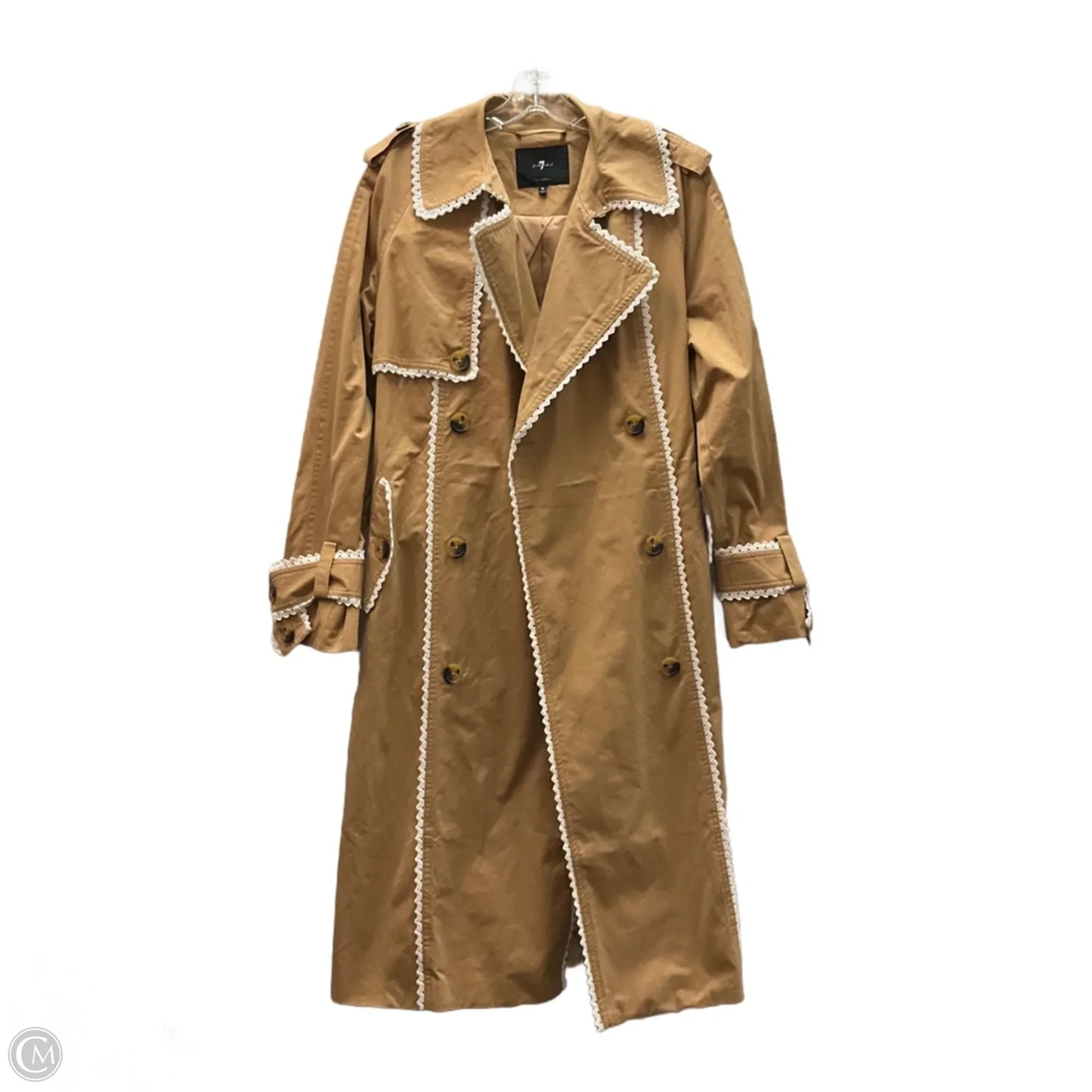 Coat Trench Coat By 7 For All Mankind In Tan, Size: M